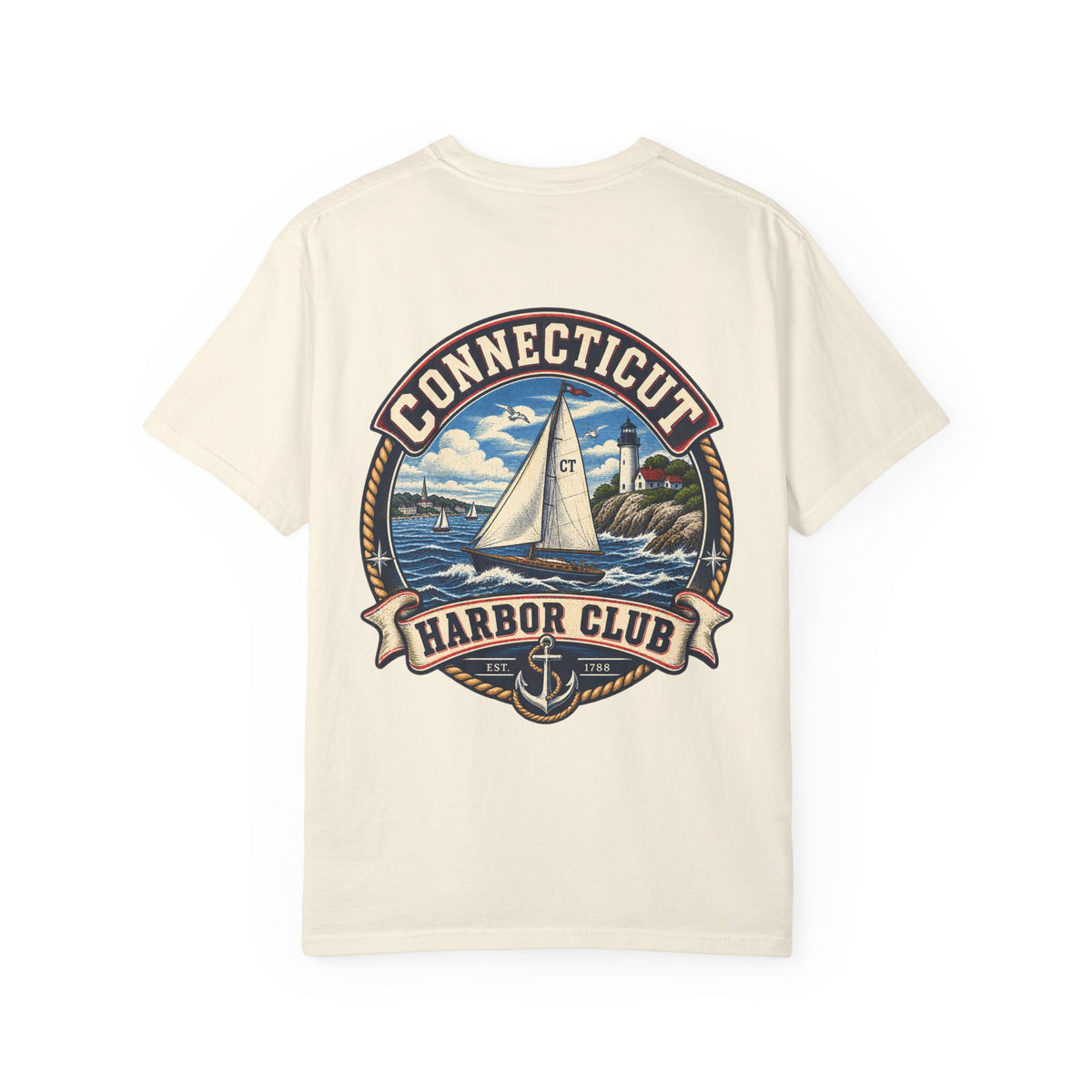 Connecticut Harbor Club  Unisex Comfort Color 1717 Streetwear Graphic Tee