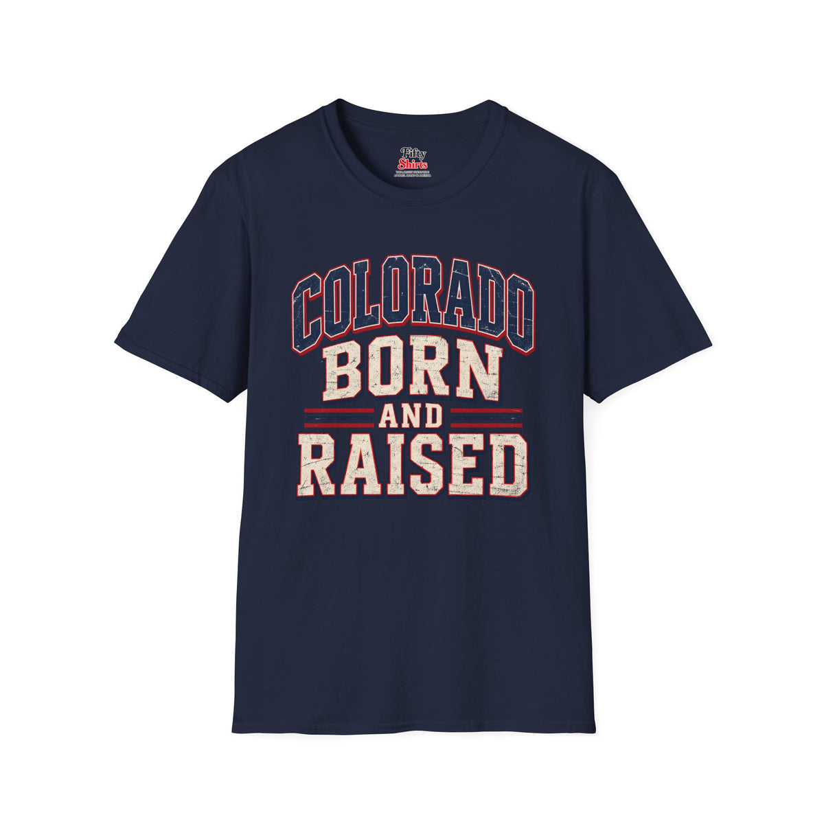 Colorado Born and Raised  Unisex Softstyle T Shirt State Name Graphic Tee