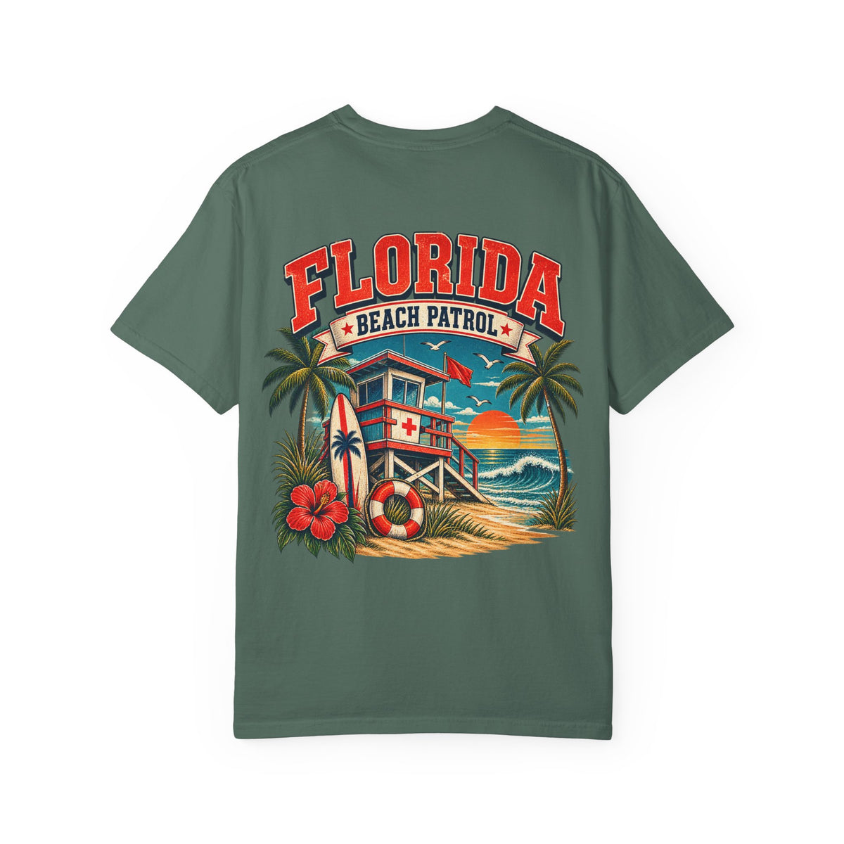 Florida Beach Patrol  Unisex Comfort Color 1717 Streetwear Graphic Tee