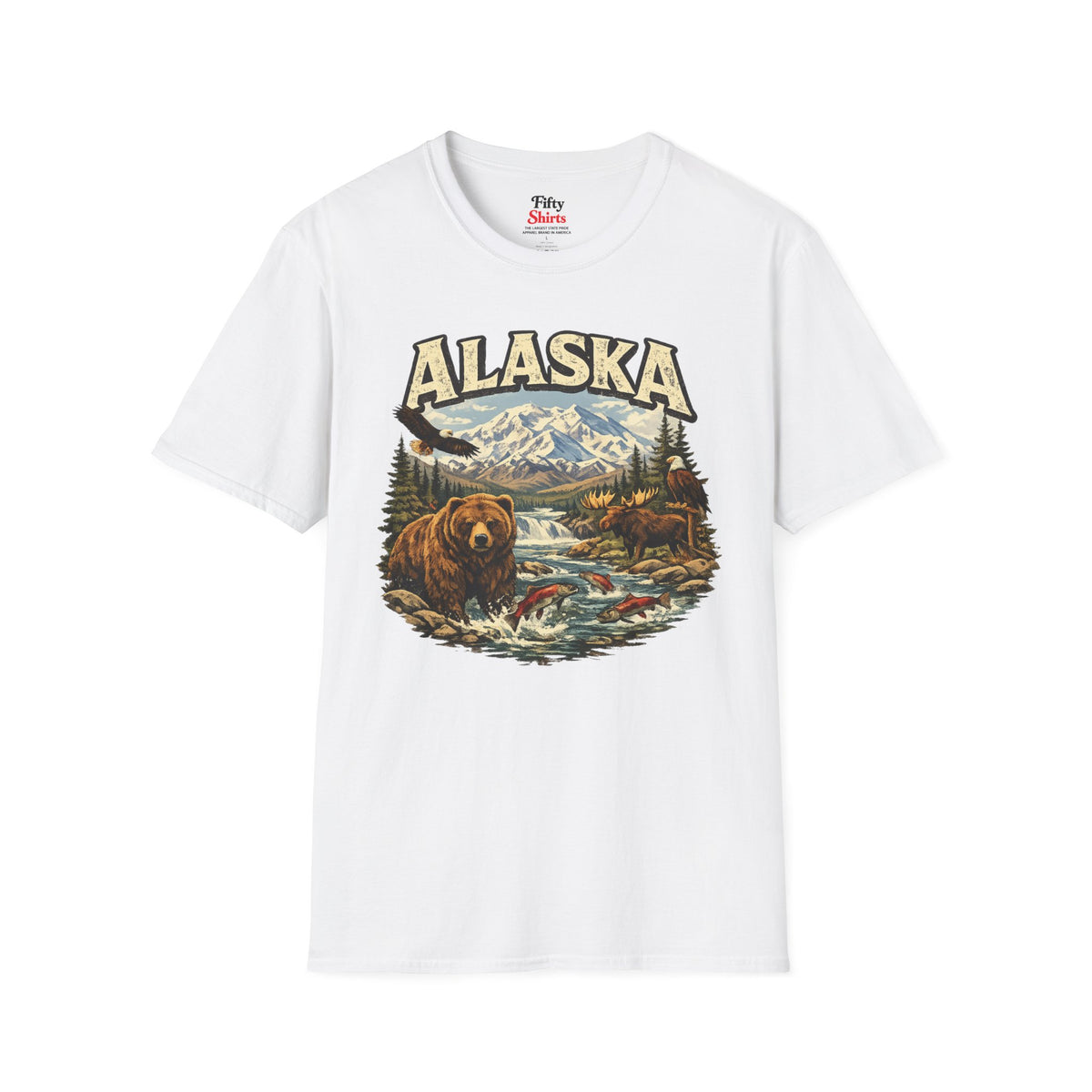 Alaska Wildlife Softstyle T Shirt State Pride Graphic Tee Collections FS03