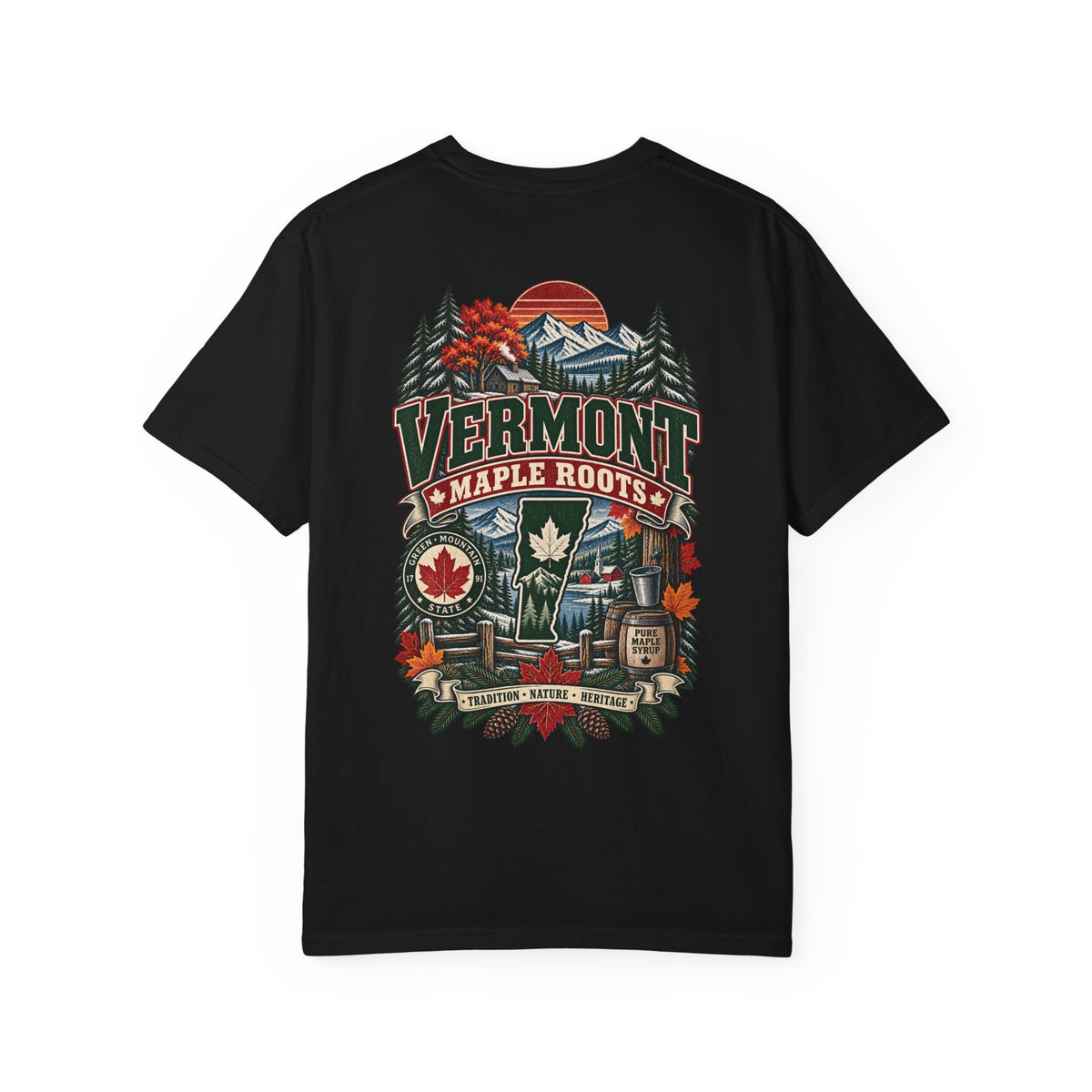 Vermont Maple Roots Unisex Comfort Color 1717 Streetwear Graphic Tee