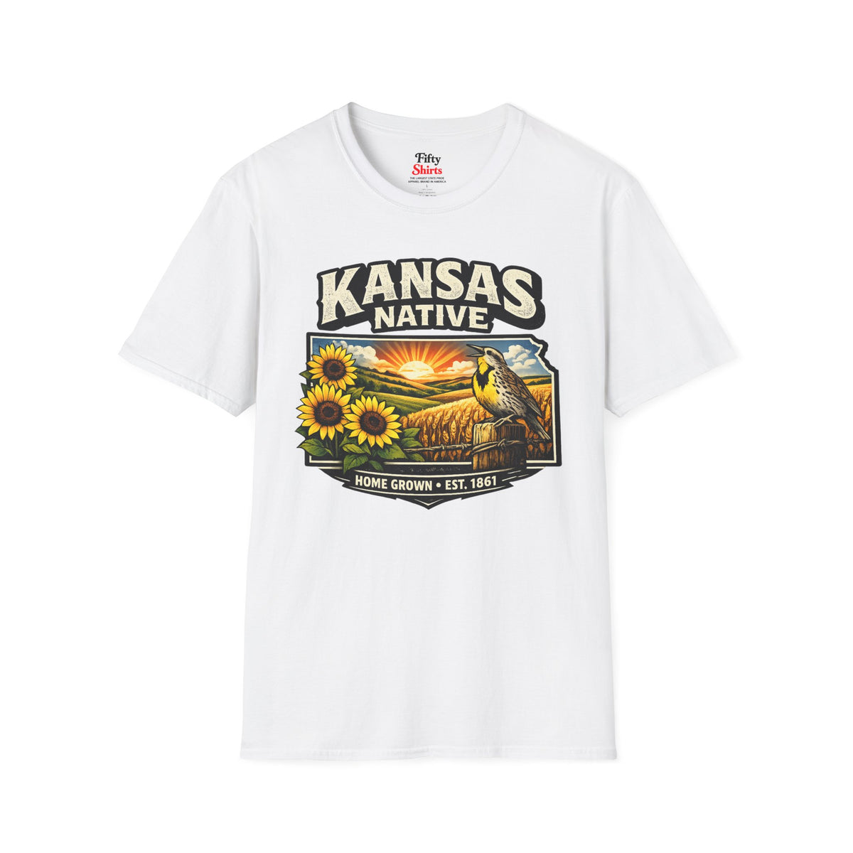 Kansas Native Unisex Softstyle T Shirt State Pride Graphic Tee Collections FS03