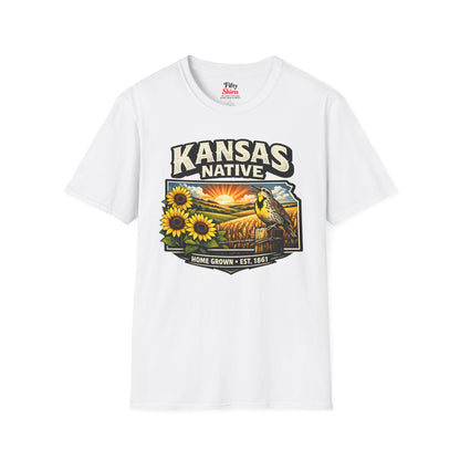 Kansas Native Unisex Softstyle T Shirt State Pride Graphic Tee Collections FS03