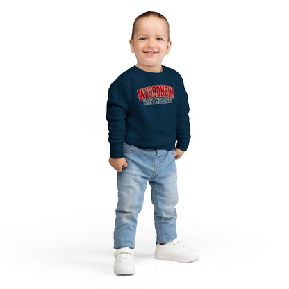 Wisconsin Born and Raised Midwest Heritage Unisex Toddler Sweatshirt
