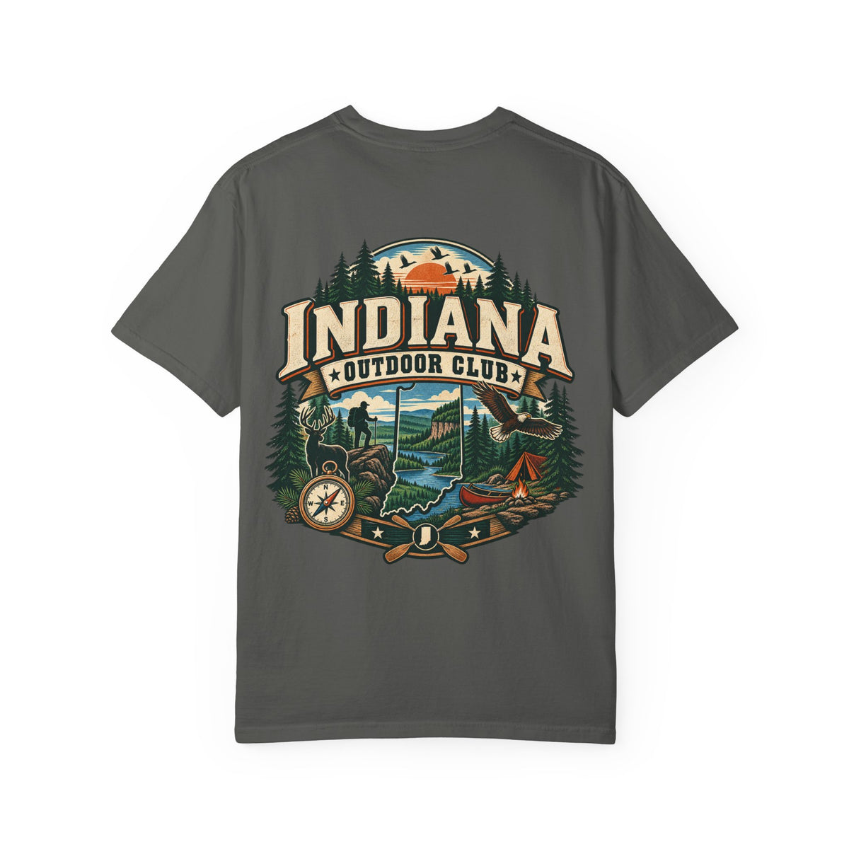 Indiana Outdoor Club Unisex Comfort Color 1717 Streetwear Graphic Tee