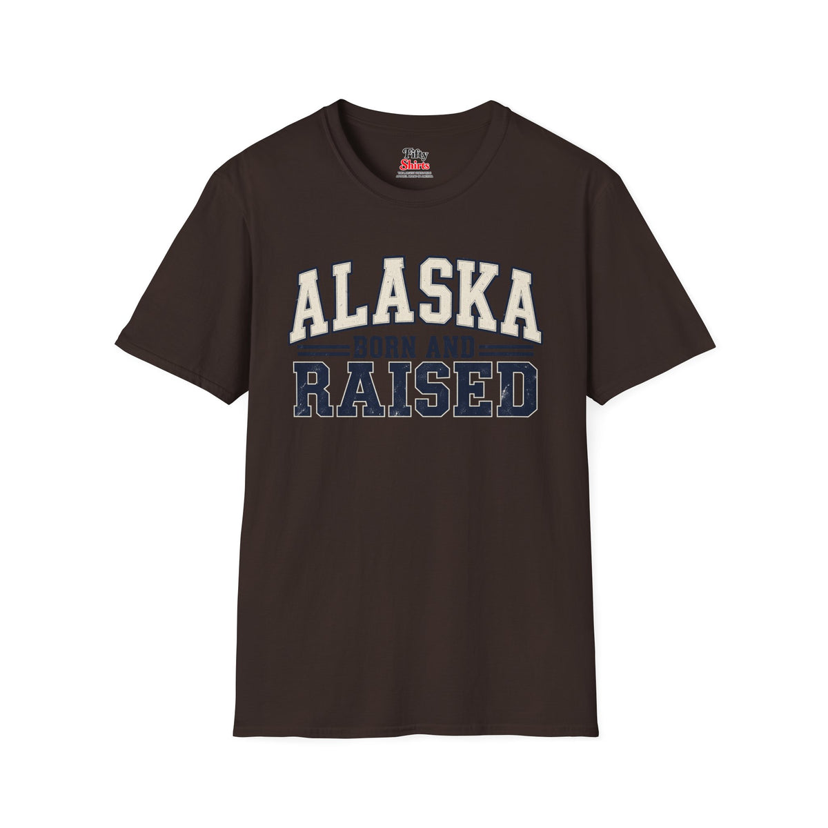 Alaska Born and Raised Unisex Softstyle T Shirt State Name Graphic Tee