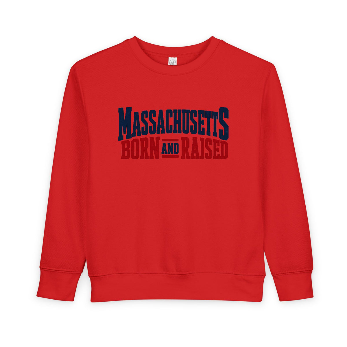 Massachusetts Born and Raised Bold Americana Unisex Toddler Sweatshirt