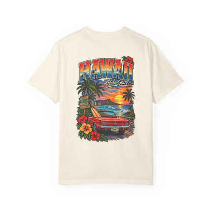 Hawaii Sunset Drive Unisex Comfort Color 1717 Streetwear Graphic Tee