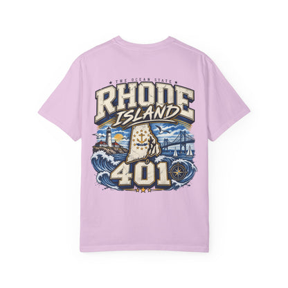 Rhode Island 401 Unisex Comfort Color 1717 Streetwear Graphic Tee