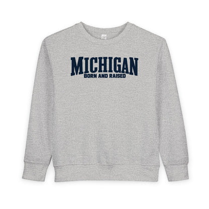Michigan Born and Raised Classic Americana Unisex Toddler Sweatshirt