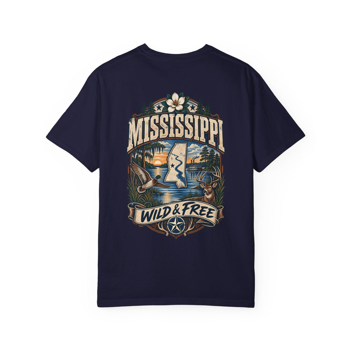 Mississippi Wild & Free Unisex Comfort Color 1717 Streetwear Graphic Tee