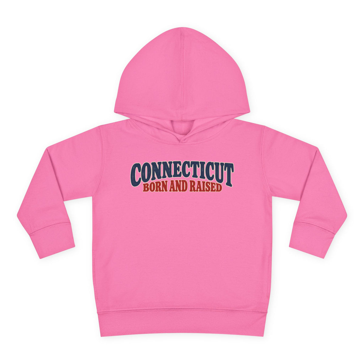 Connecticut Born and Raised 1970s Americana Unisex Toddler Pullover Fleece Hoodie