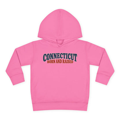 Connecticut Born and Raised 1970s Americana Unisex Toddler Pullover Fleece Hoodie