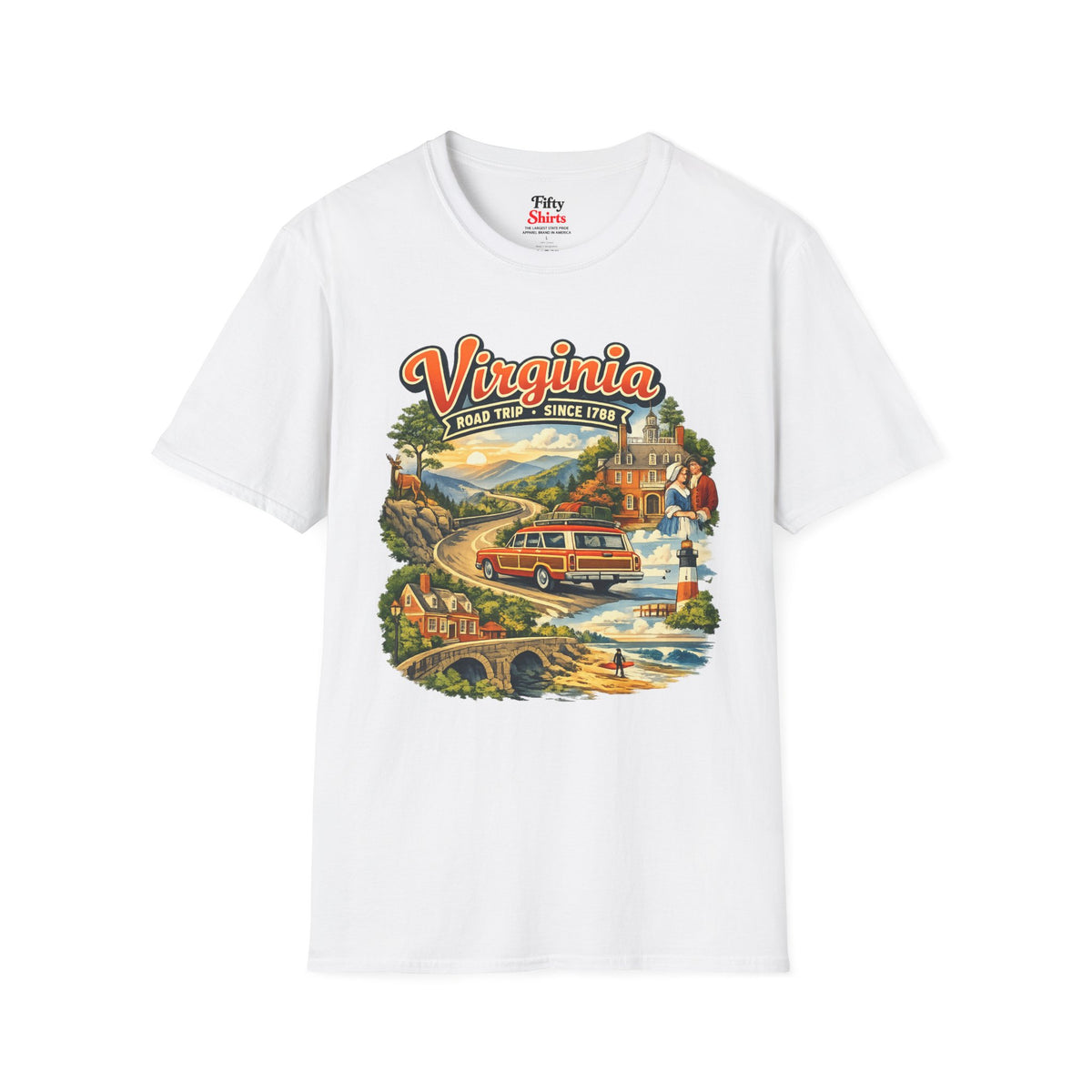 Virginia Road Trip Unisex Softstyle T Shirt State Pride Graphic Tee Collections FS03