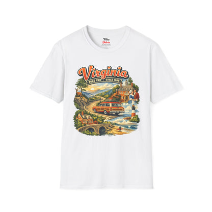 Virginia Road Trip Unisex Softstyle T Shirt State Pride Graphic Tee Collections FS03
