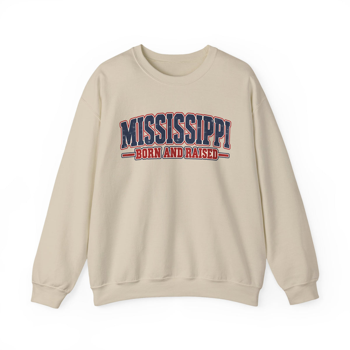Mississippi Born and Raised Old-School Sign Unisex Sweatshirt Graphic