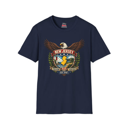 New Jersey Americana Eagle Unisex Softstyle T Shirt State Pride Graphic Tee Collections FS03