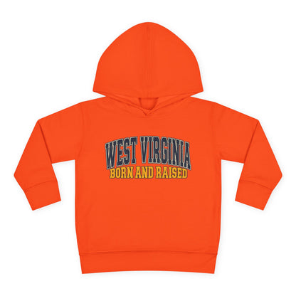West Virginia Born and Raised Vintage Americana Unisex Toddler Pullover Fleece Hoodie