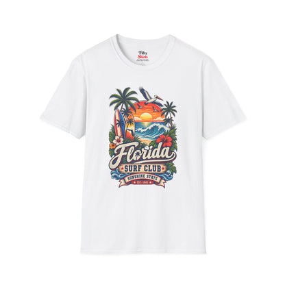 Florida Surf Club Unisex Softstyle T Shirt State Pride Graphic Tee Collections FS03
