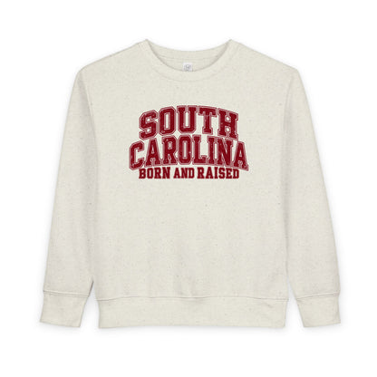 South Carolina Born and Raised Vintage Collegiate Unisex Toddler Sweatshirt