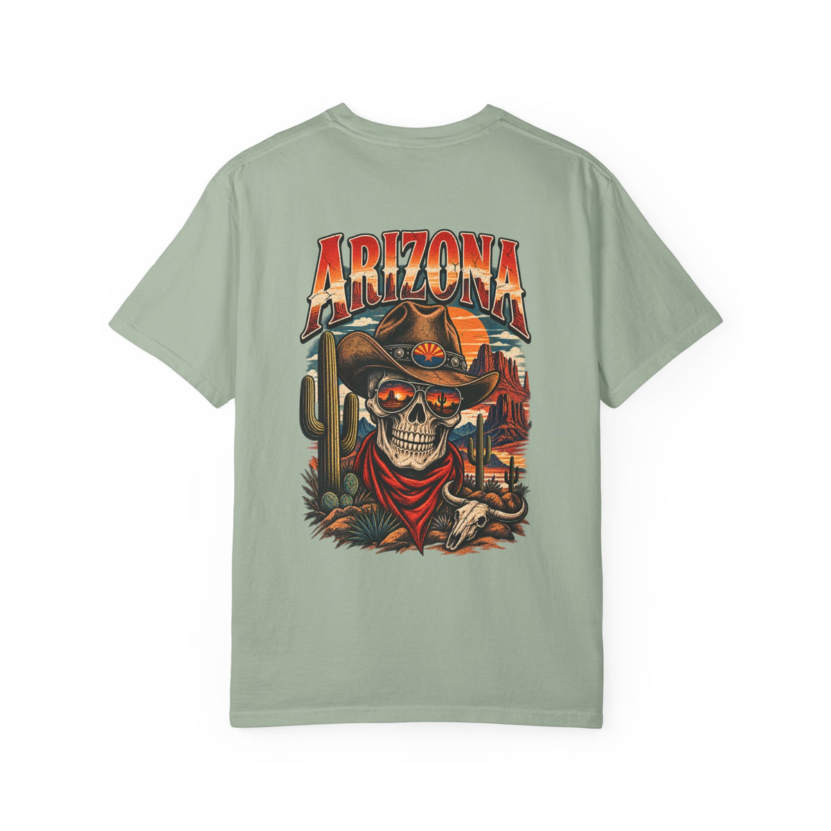 Arizona Skull Desert  Unisex Comfort Color 1717 Streetwear Graphic Tee