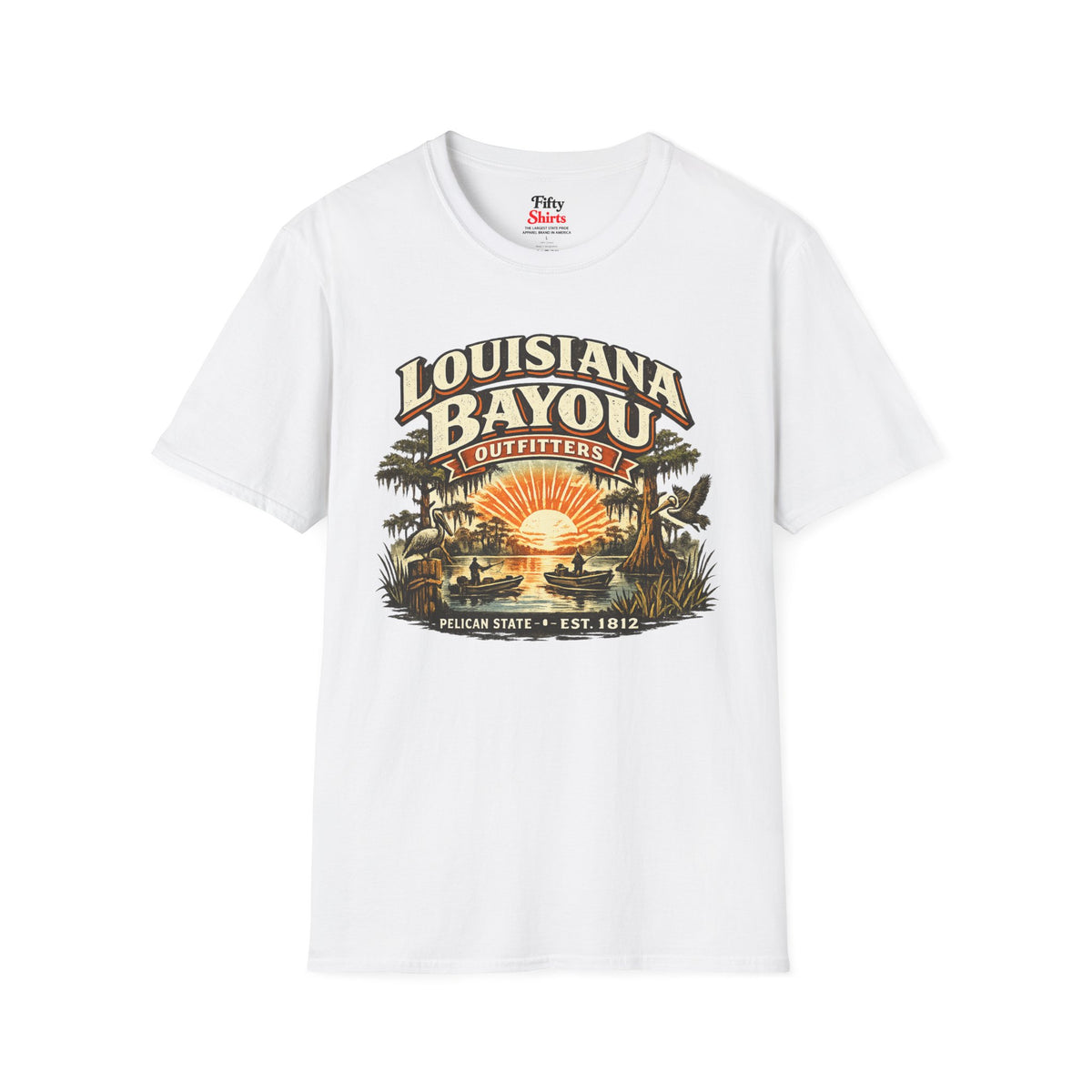 Louisiana Bayou Outfitters Unisex Softstyle T Shirt State Pride Graphic Tee Collections FS03