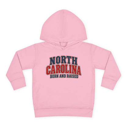 North Carolina Born and Raised Vintage Americana Unisex Toddler Pullover Fleece Hoodie