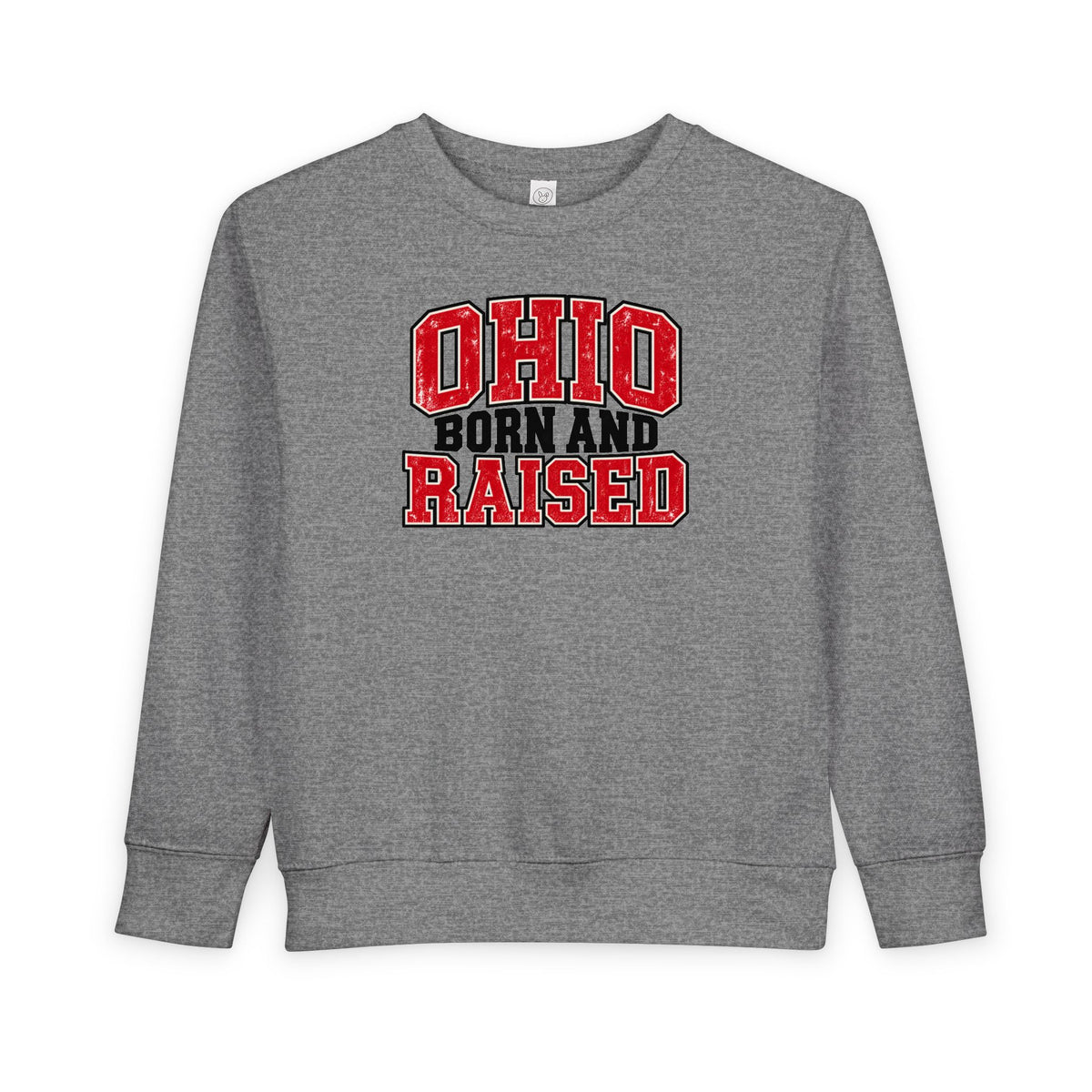Ohio Born and Raised Vintage Collegiate Unisex Toddler Sweatshirt