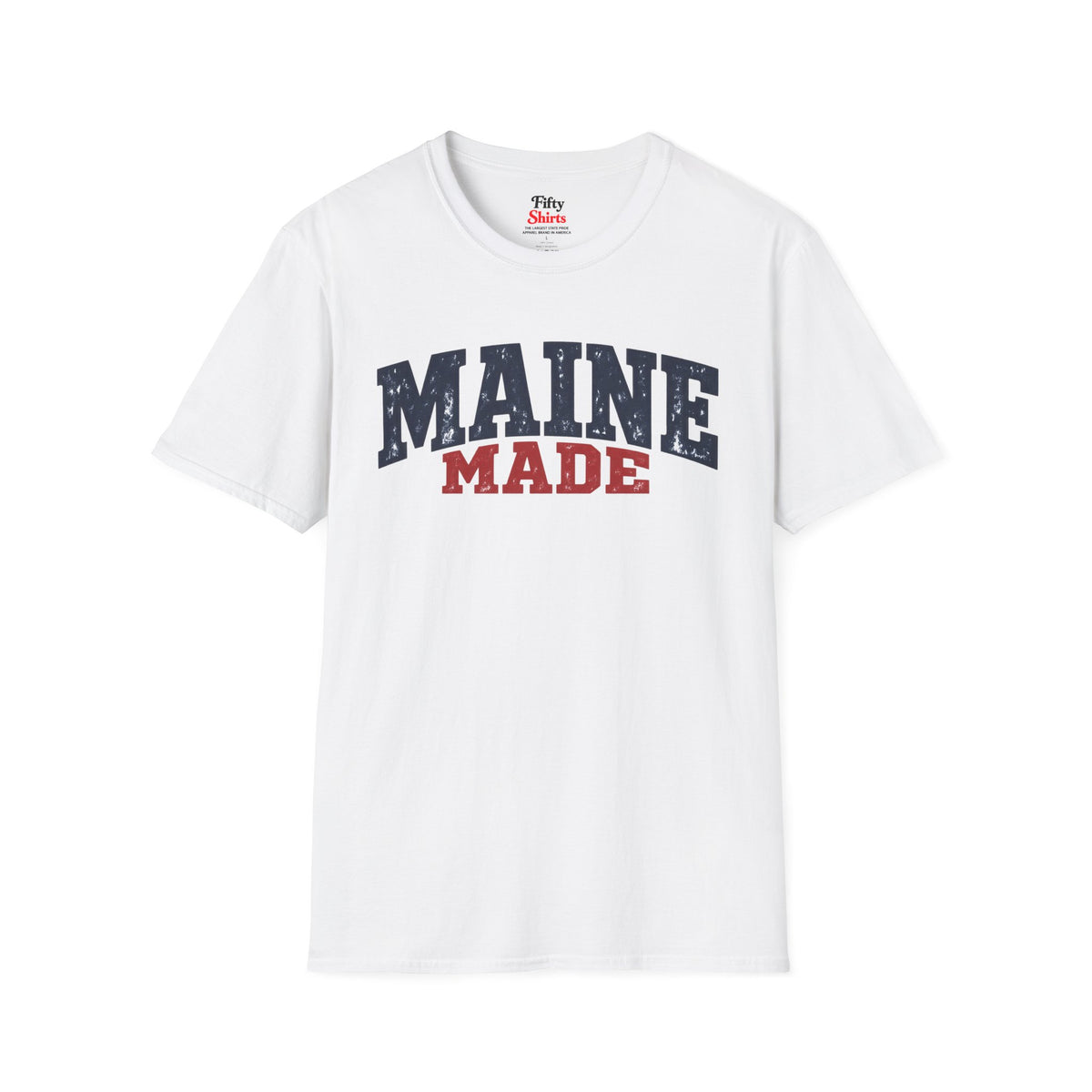 Maine Made Unisex Softstyle T Shirt State Name Graphic Tee
