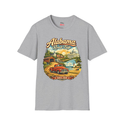 Alabama Road Trip Unisex Softstyle T Shirt State Pride Graphic Tee Collections FS03