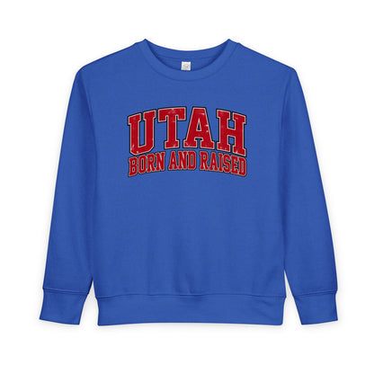 Utah Born and Raised Collegiate Classic Unisex Toddler Sweatshirt