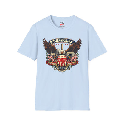 Washington D.C. Americana Eagle Unisex Softstyle T Shirt State Pride Graphic Tee Collections FS03