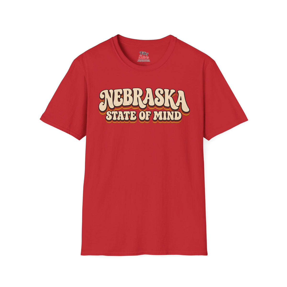 Nebraska State of Mind Unisex Softstyle T Shirt State Name Graphic Tee
