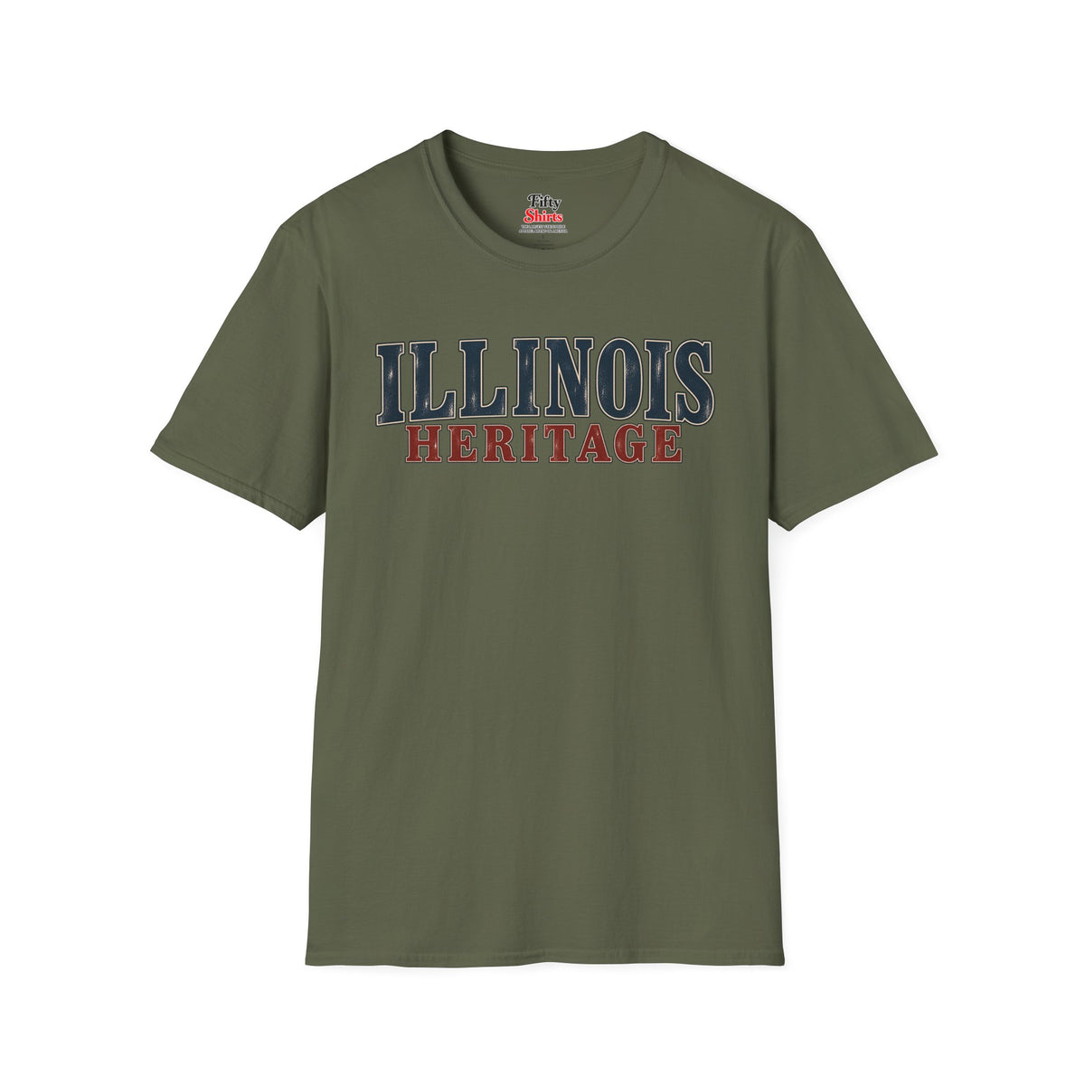 Illinois Heritage Unisex Softstyle T Shirt State Name Graphic Tee