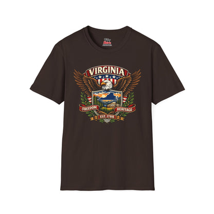 Virginia Americana Eagle Unisex Softstyle T Shirt State Pride Graphic Tee Collections FS03