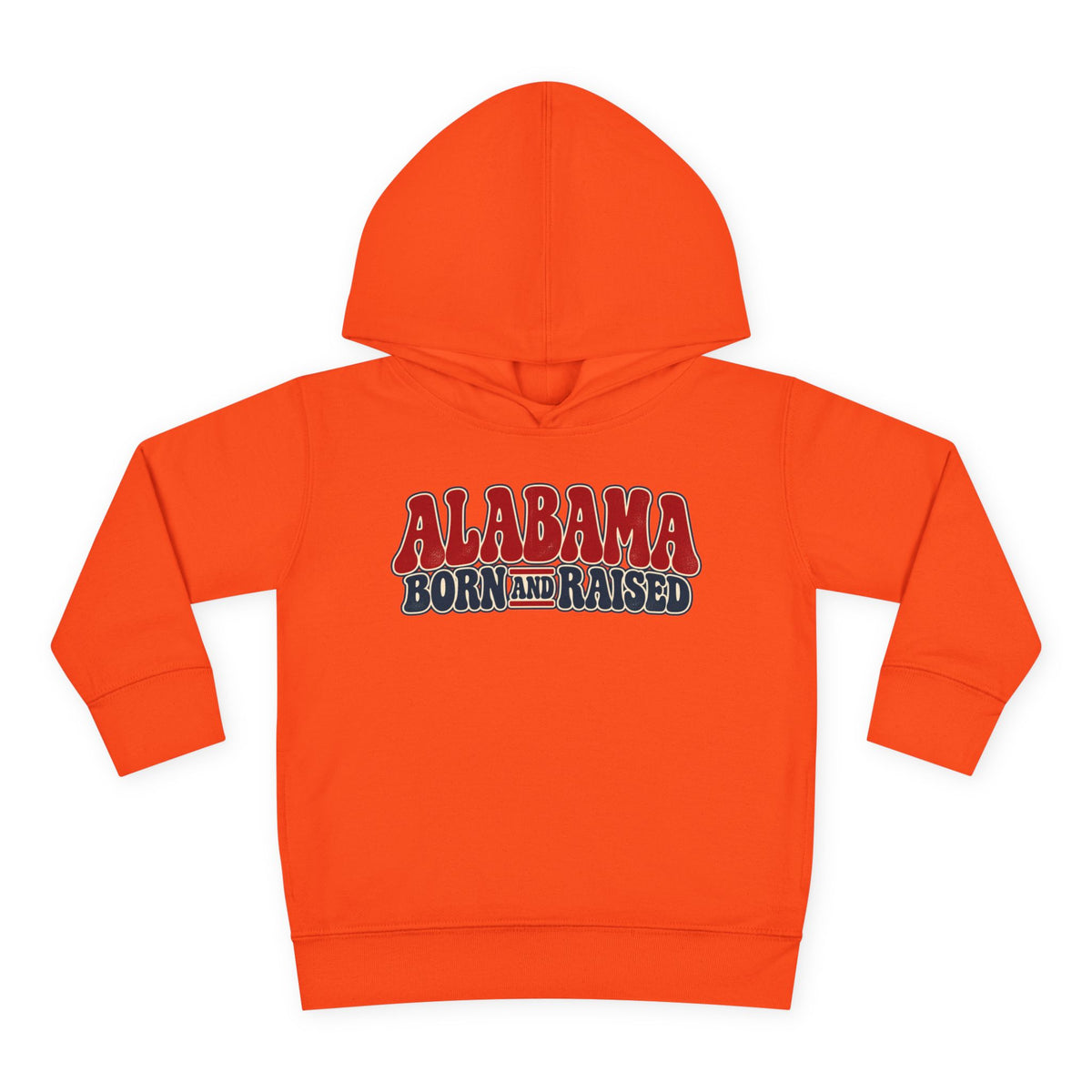 Alabama Born and Raised Retro 1970s Americana Unisex Toddler Pullover Fleece Hoodie