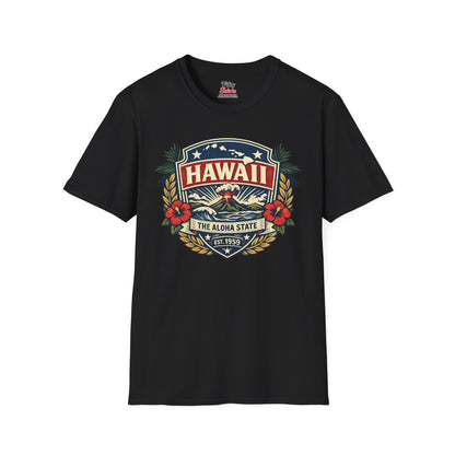 Hawaii Heritage Badge Unisex Softstyle T Shirt State Pride Graphic Tee Collections FS03
