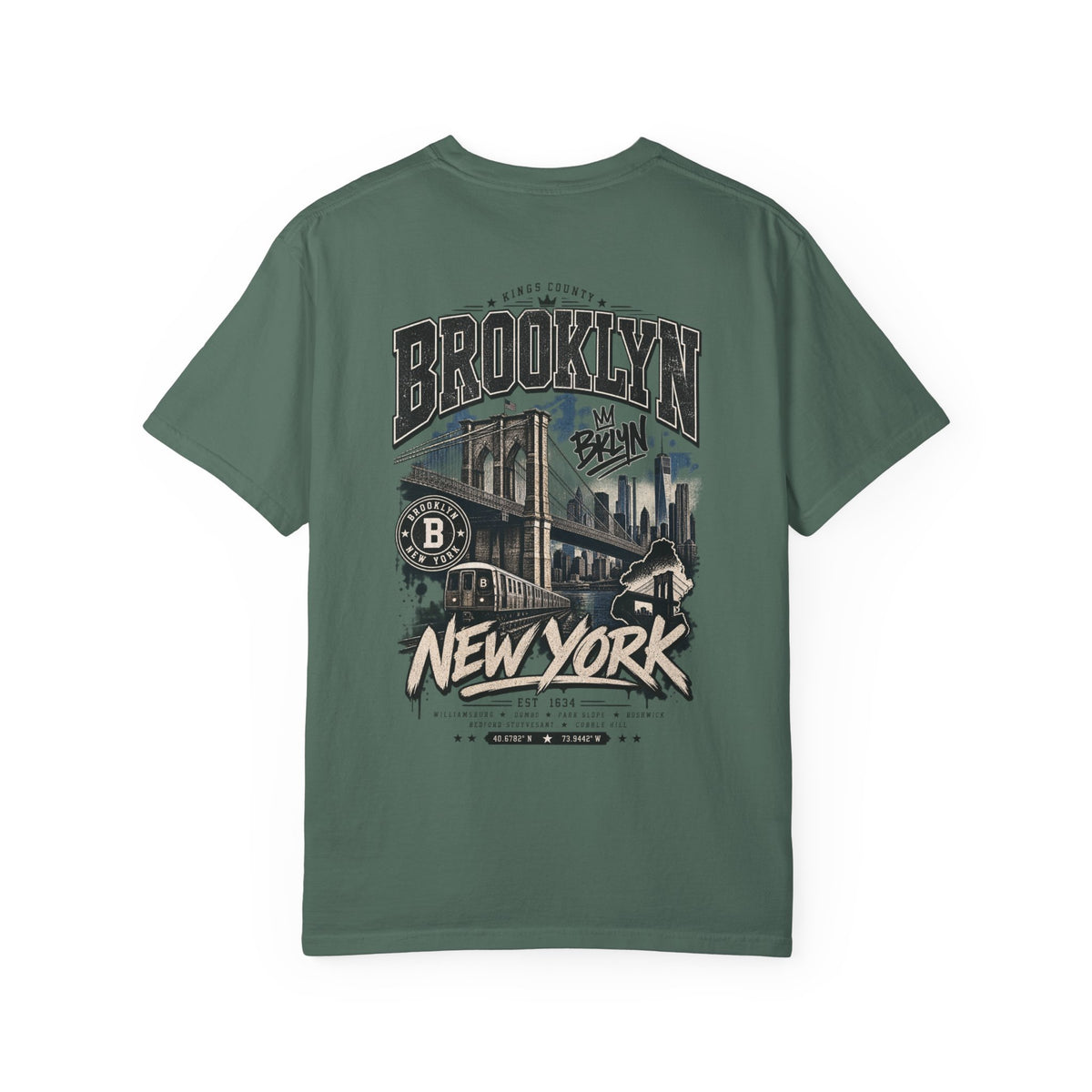 Brooklyn New York Unisex Comfort Color 1717 Streetwear Graphic Tee