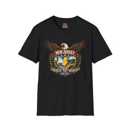 New Jersey Americana Eagle Unisex Softstyle T Shirt State Pride Graphic Tee Collections FS03