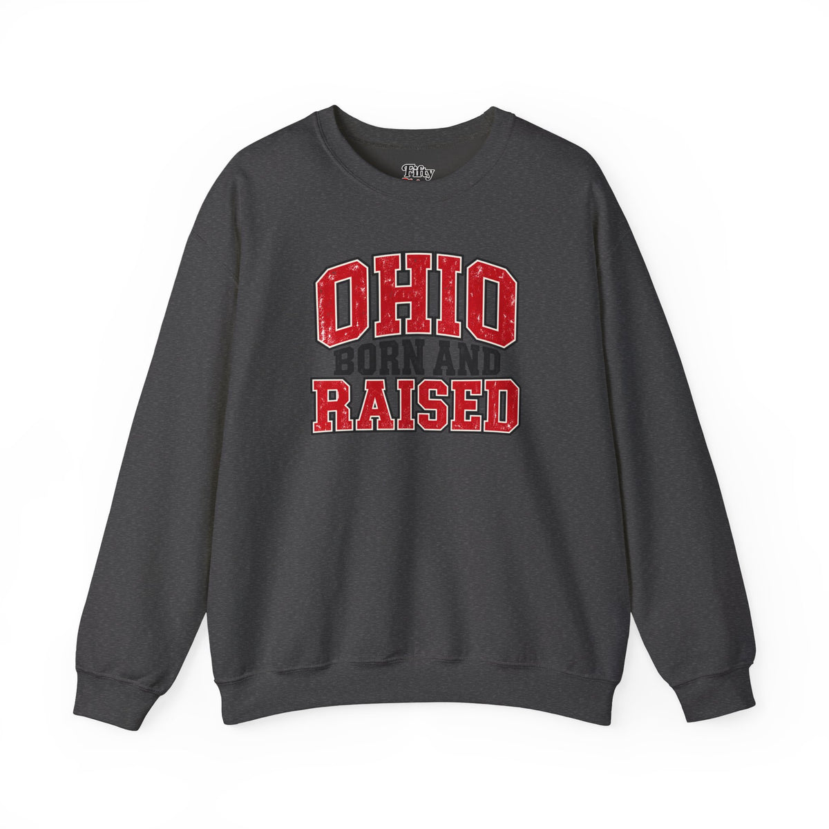 Ohio Born and Raised Vintage Collegiate Unisex Sweatshirt Graphic