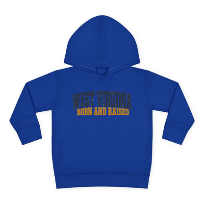 West Virginia Born and Raised Bold Workwear Unisex Toddler Pullover Fleece Hoodie