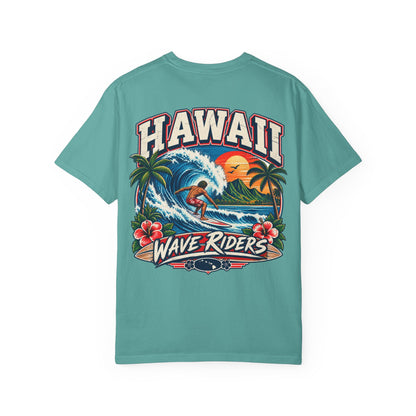 Hawaii Wave Riders Unisex Comfort Color 1717 Streetwear Graphic Tee