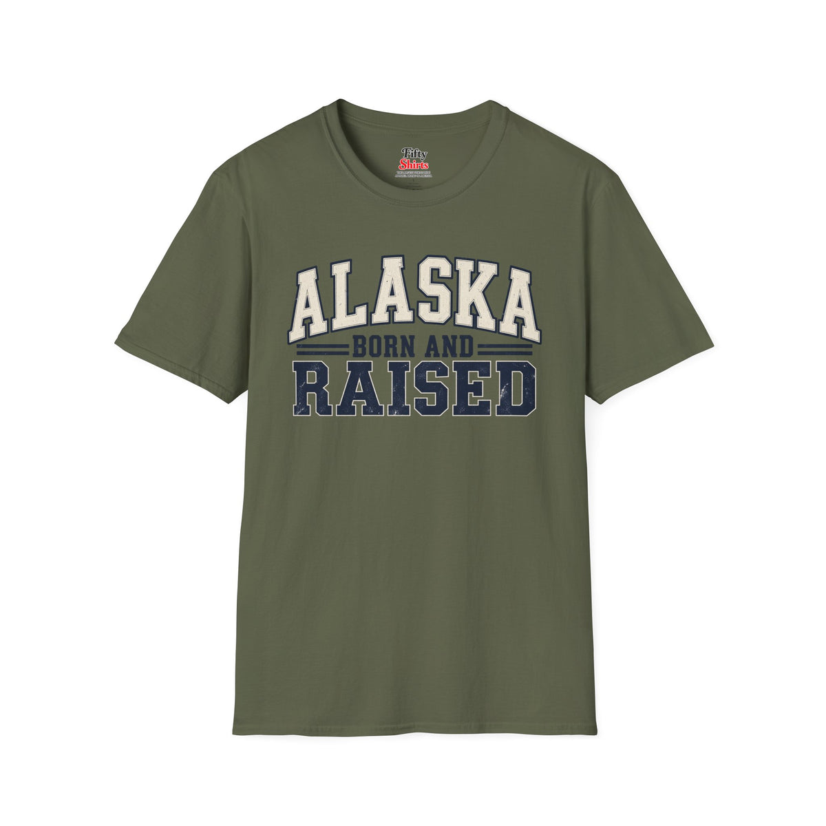 Alaska Born and Raised Unisex Softstyle T Shirt State Name Graphic Tee