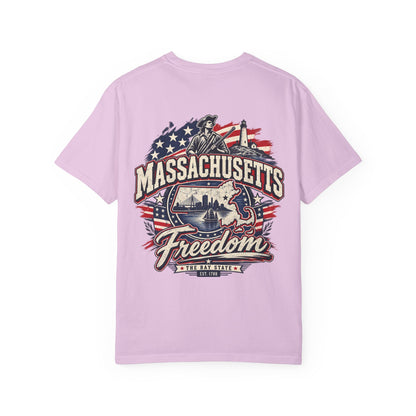 Massachusetts Freedom Unisex Comfort Color 1717 Streetwear Graphic Tee