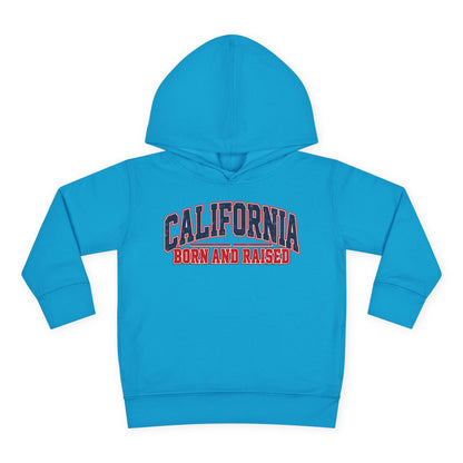 California Born and Raised Vintage Collegiate Unisex Toddler Pullover Fleece Hoodie