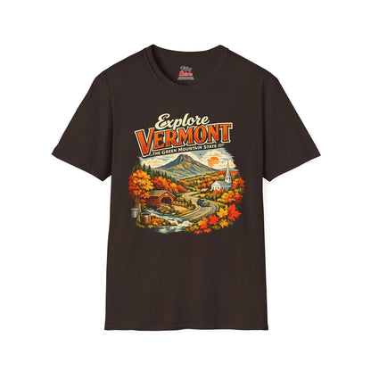 Explore Vermont Unisex Softstyle T Shirt State Pride Graphic Tee Collections FS03