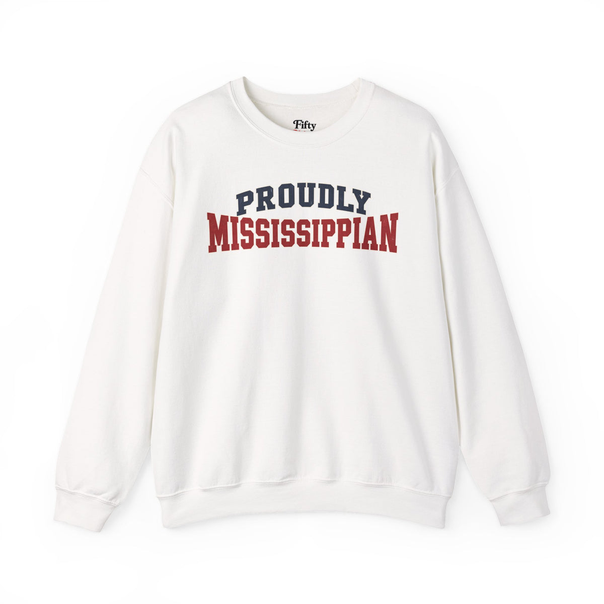 Proudly Mississippian Mississippi Unisex Crewneck Sweatshirt State Name Graphic