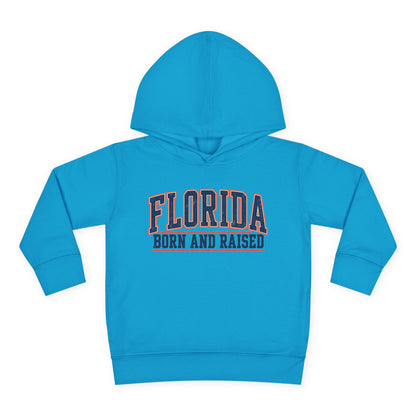 Florida Born and Raised Old-School Athletic Unisex Toddler Pullover Fleece Hoodie