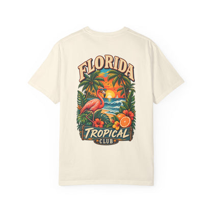 Florida Tropical Club  Unisex Comfort Color 1717 Streetwear Graphic Tee