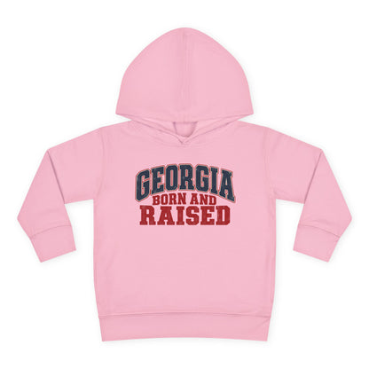 Georgia Born and Raised Rustic Southern Unisex Toddler Pullover Fleece Hoodie